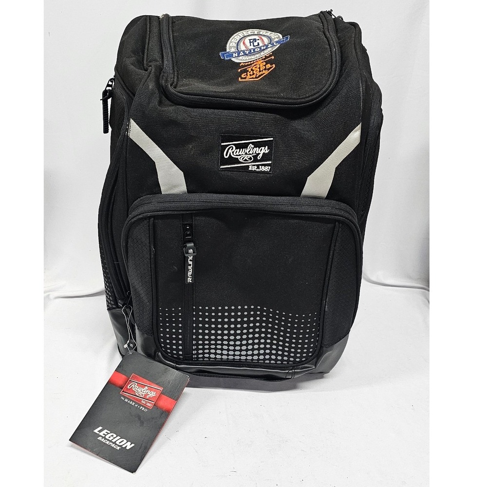 Rawlings Legion Baseball Softball Backpack Black Perfect Game Showcase LEGION-B